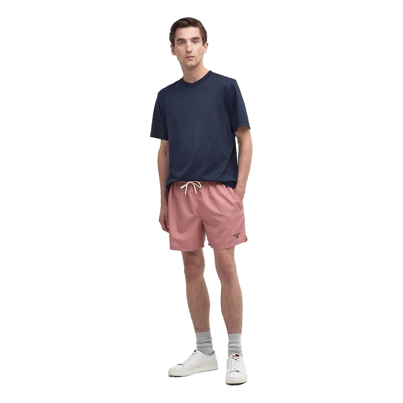 Barbour Staple Logo 5' Swim Short Pink Clay - Image 2
