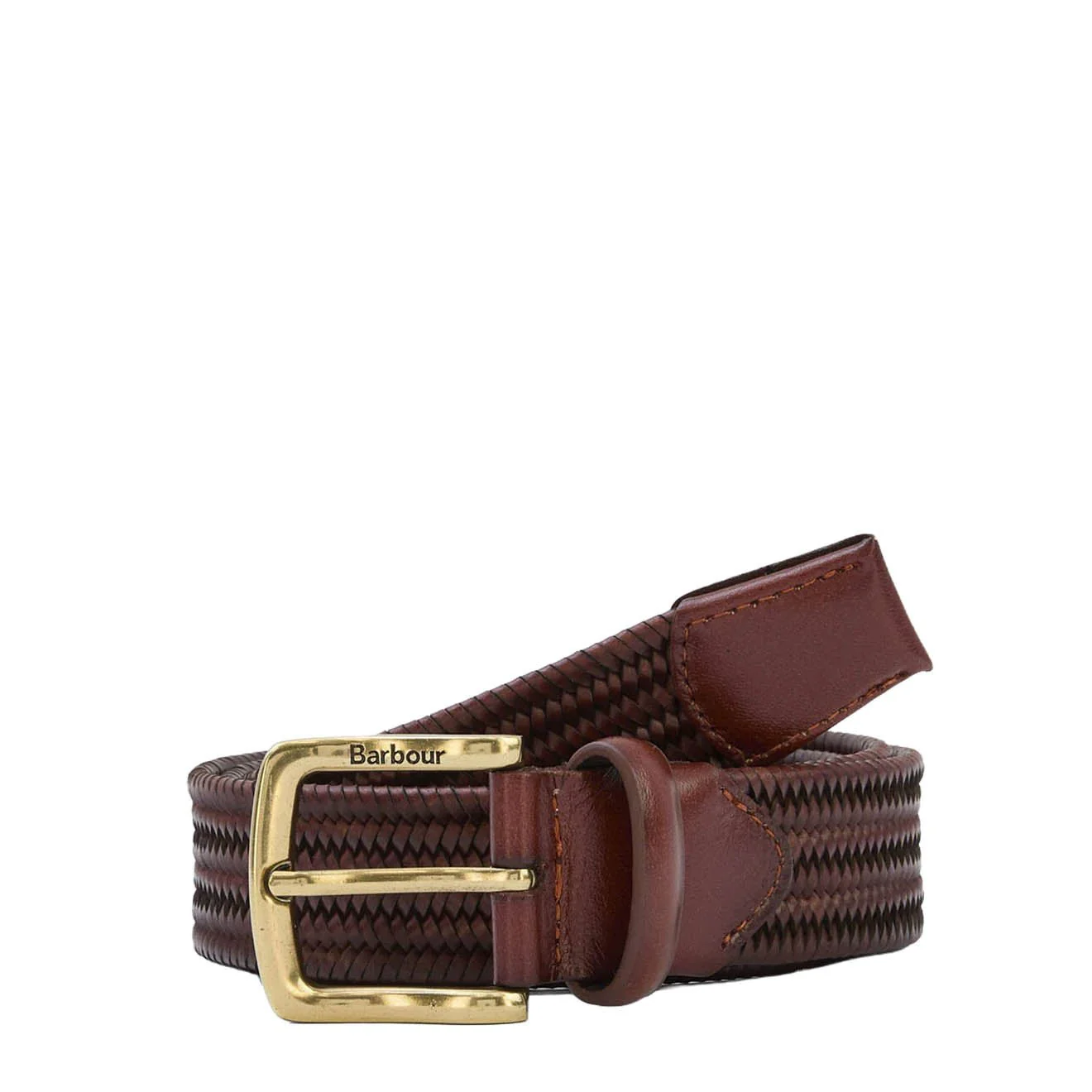 Barbour Stretch Leather Belt Brown