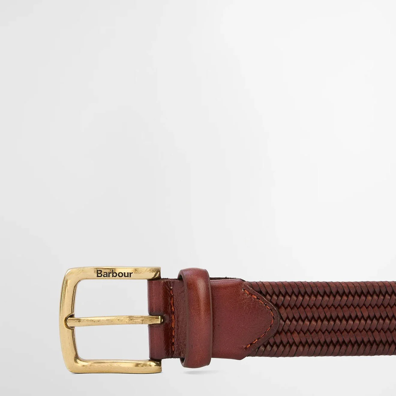 Barbour Stretch Leather Belt Brown - Image 3
