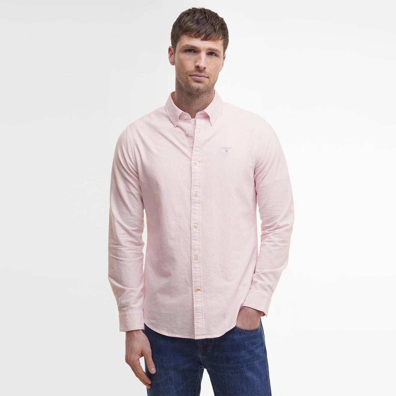 Barbour Striped Oxtown Tailored L/S Shirt Pink - Image 2