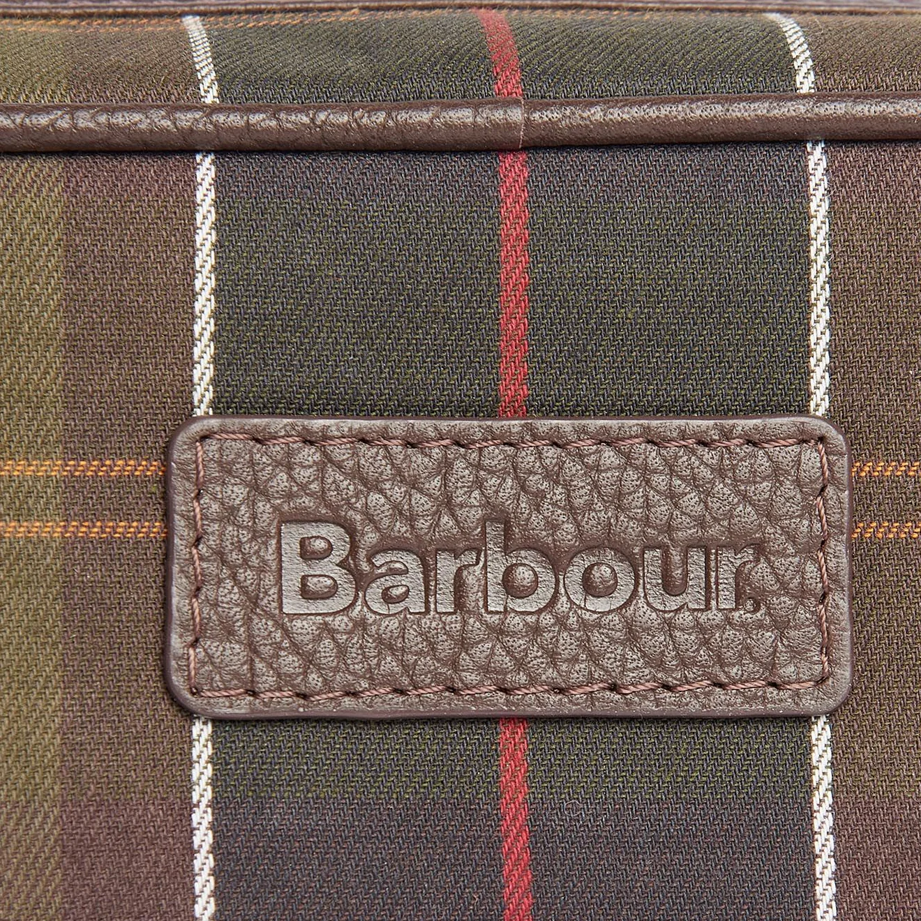 Barbour Tartan & Leather Wash Bag Classic Tartan - Image 3