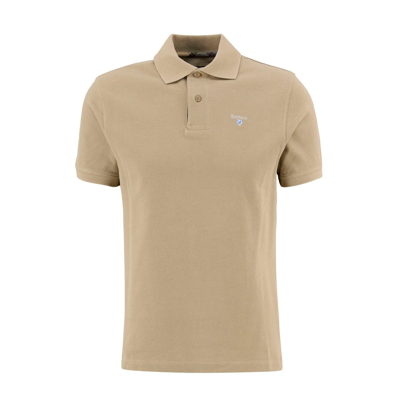 Barbour Tartan Pique Polo Shirt Washed Stone / Dress