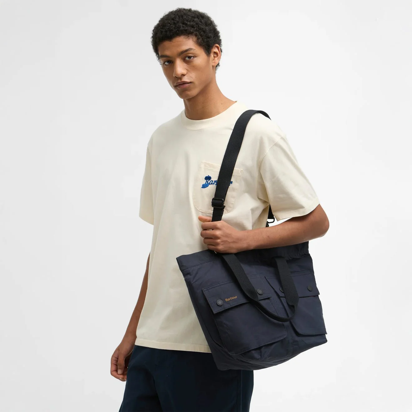 Barbour Transport Carry All Tote Bag Navy - Image 3