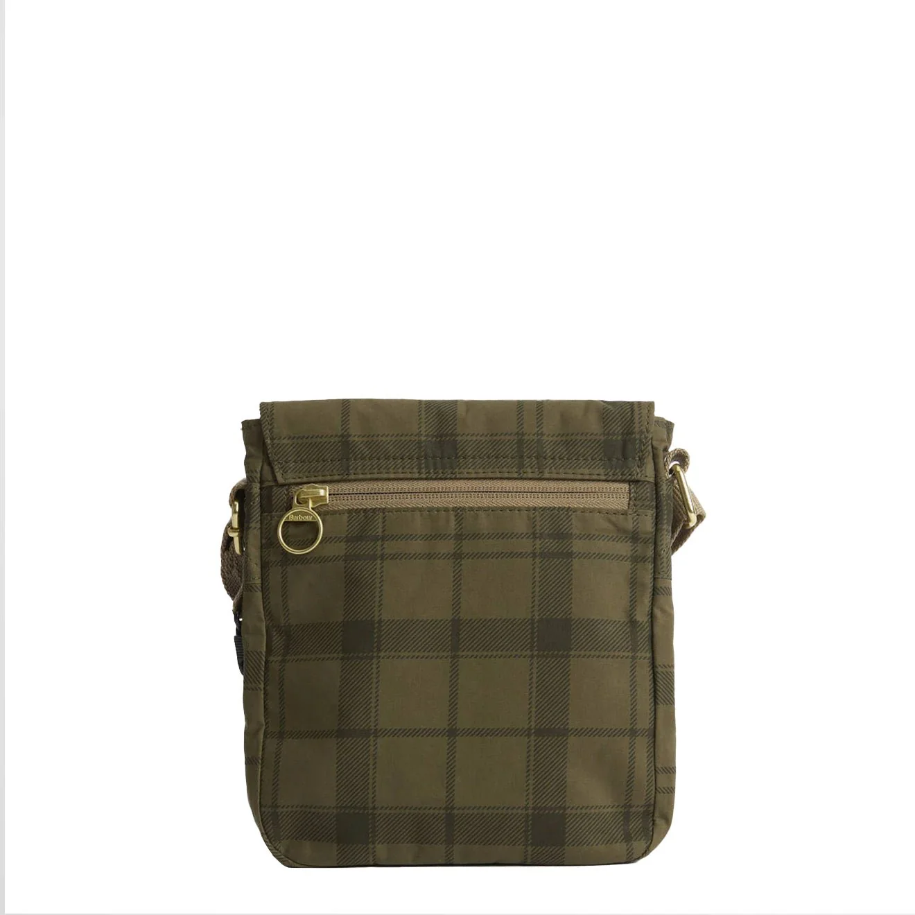 Barbour Transport Crossbody Bag Dusky Green Tartan - Image 2