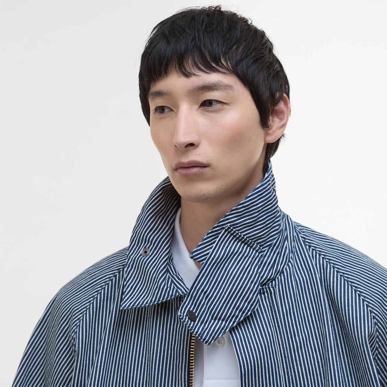 Barbour Transport Stripe Casual Jacket Indigo Stripe - Image 3