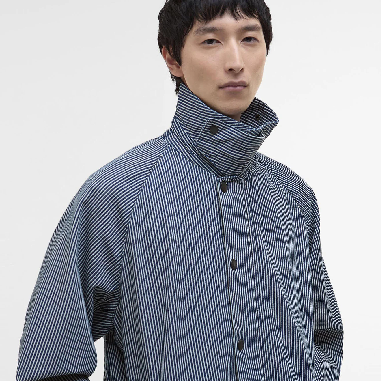 Barbour Transport Stripe Casual Jacket Indigo Stripe - Image 4