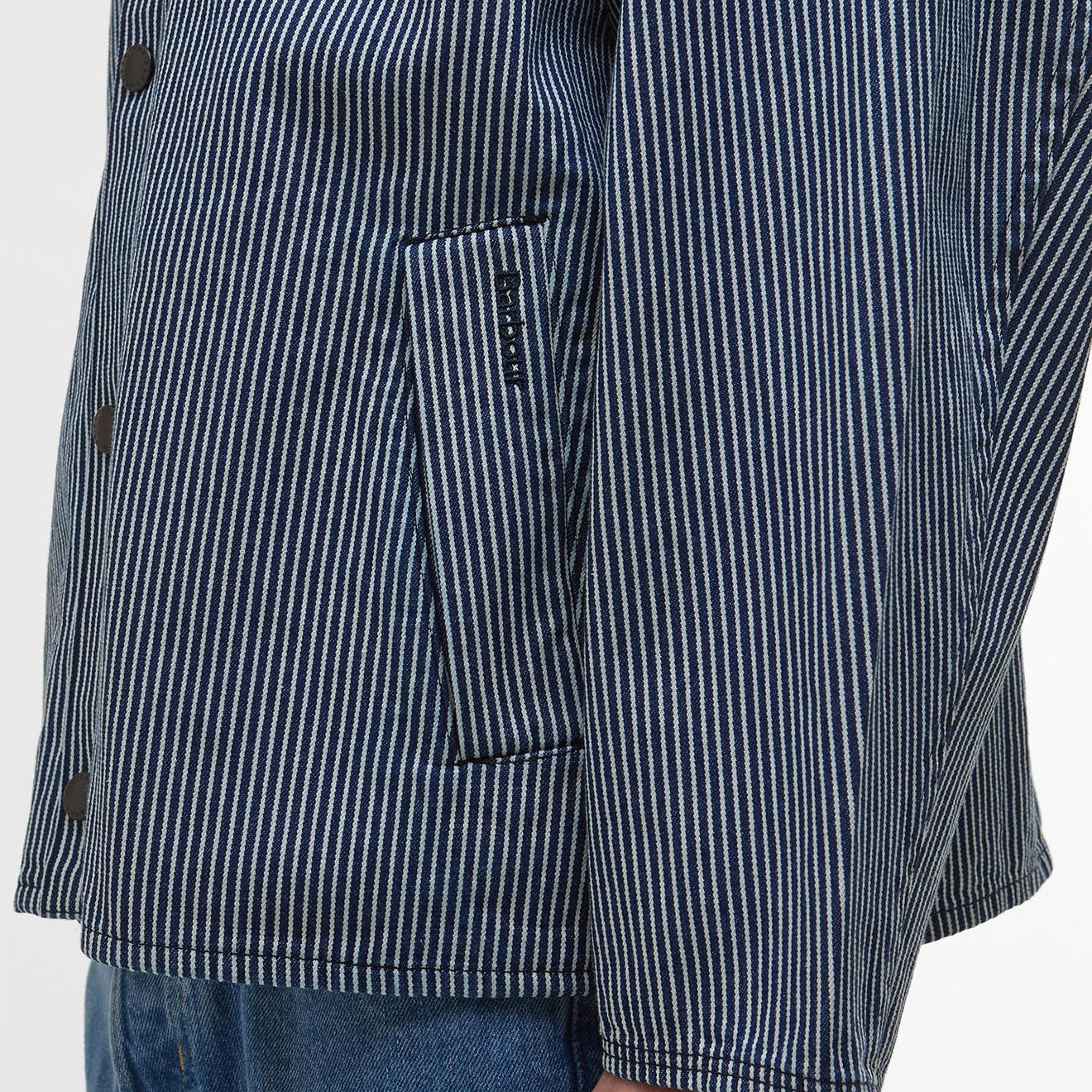 Barbour Transport Stripe Casual Jacket Indigo Stripe - Image 5