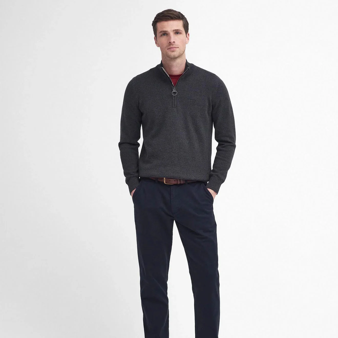 Barbour Washed Stretch Twill Tailored Fit Trouser Dark Navy - Image 4