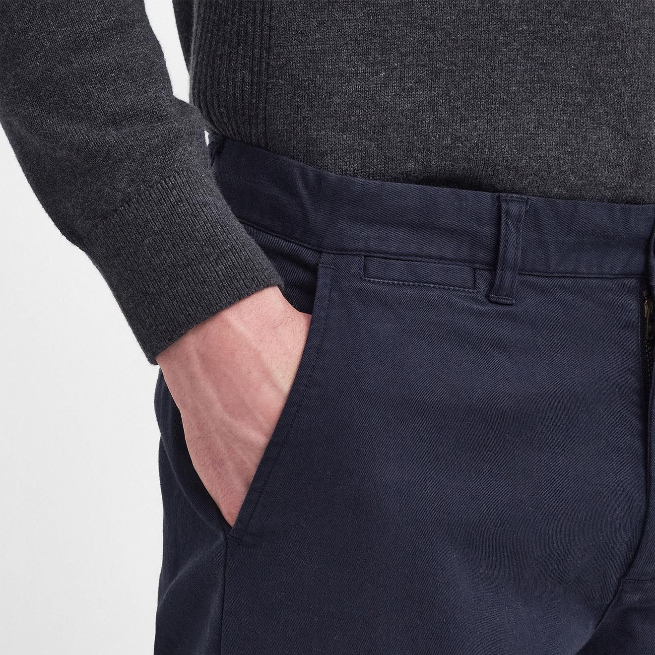 Barbour Washed Stretch Twill Tailored Fit Trouser Dark Navy - Image 5