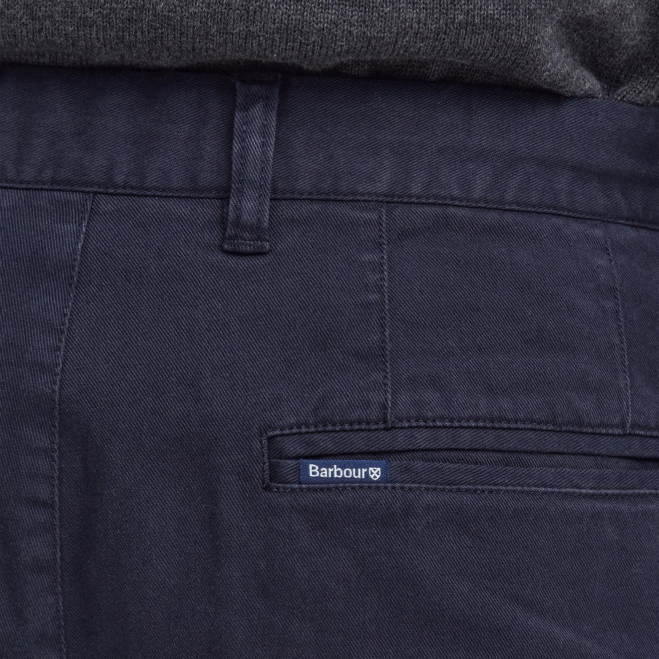 Barbour Washed Stretch Twill Tailored Fit Trouser Dark Navy - Image 6