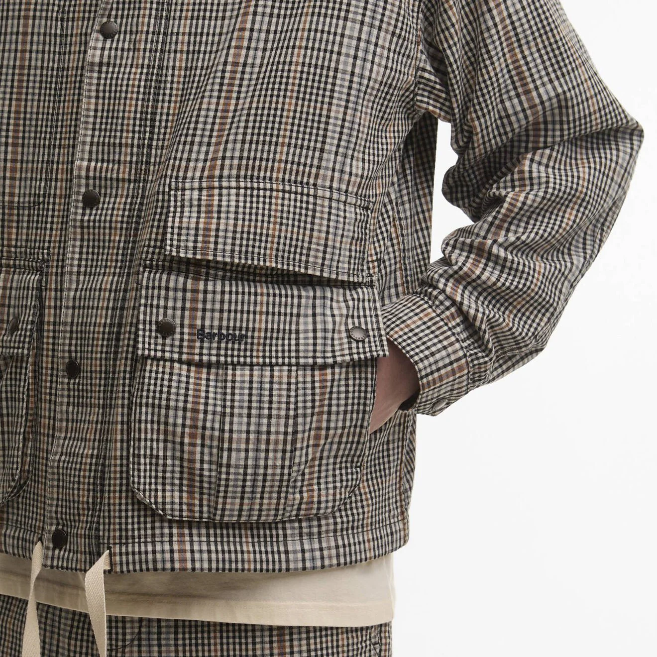 Barbour Westoe Check Casual Jacket Neutral Check - Image 5