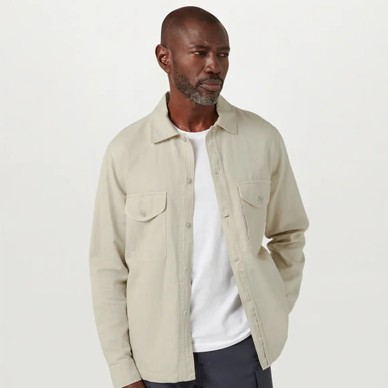 Belstaff CS60 Overshirt Stone Beige - Image 3