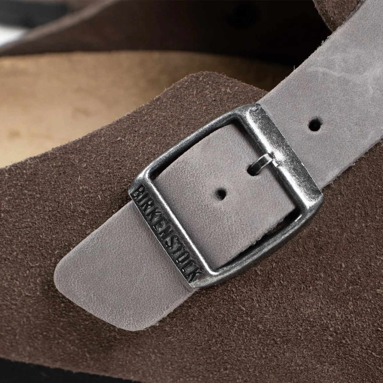 Birkenstock Boston Mixed Leather Reg Fit Concrete Gray - Image 3
