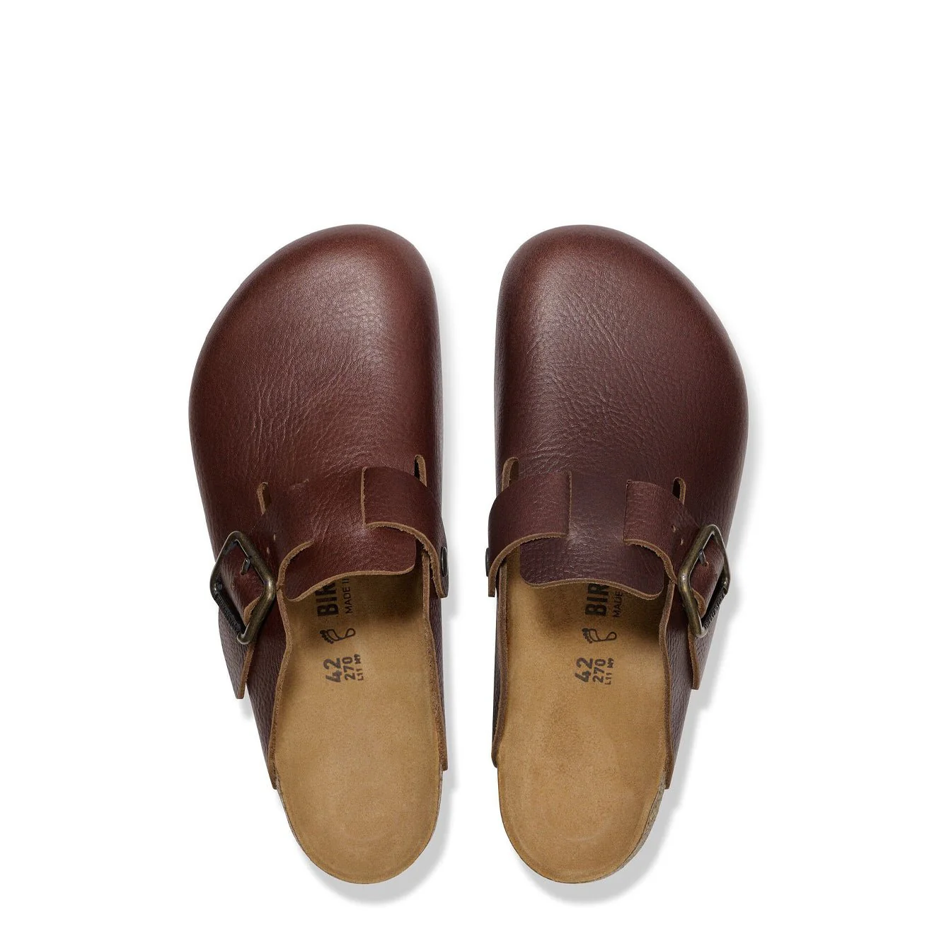 Birkenstock Boston Natural Leather Reg Fit Vintage Wood Roast - Image 3