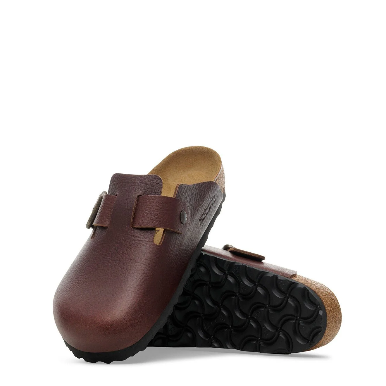 Birkenstock Boston Natural Leather Reg Fit Vintage Wood Roast - Image 4