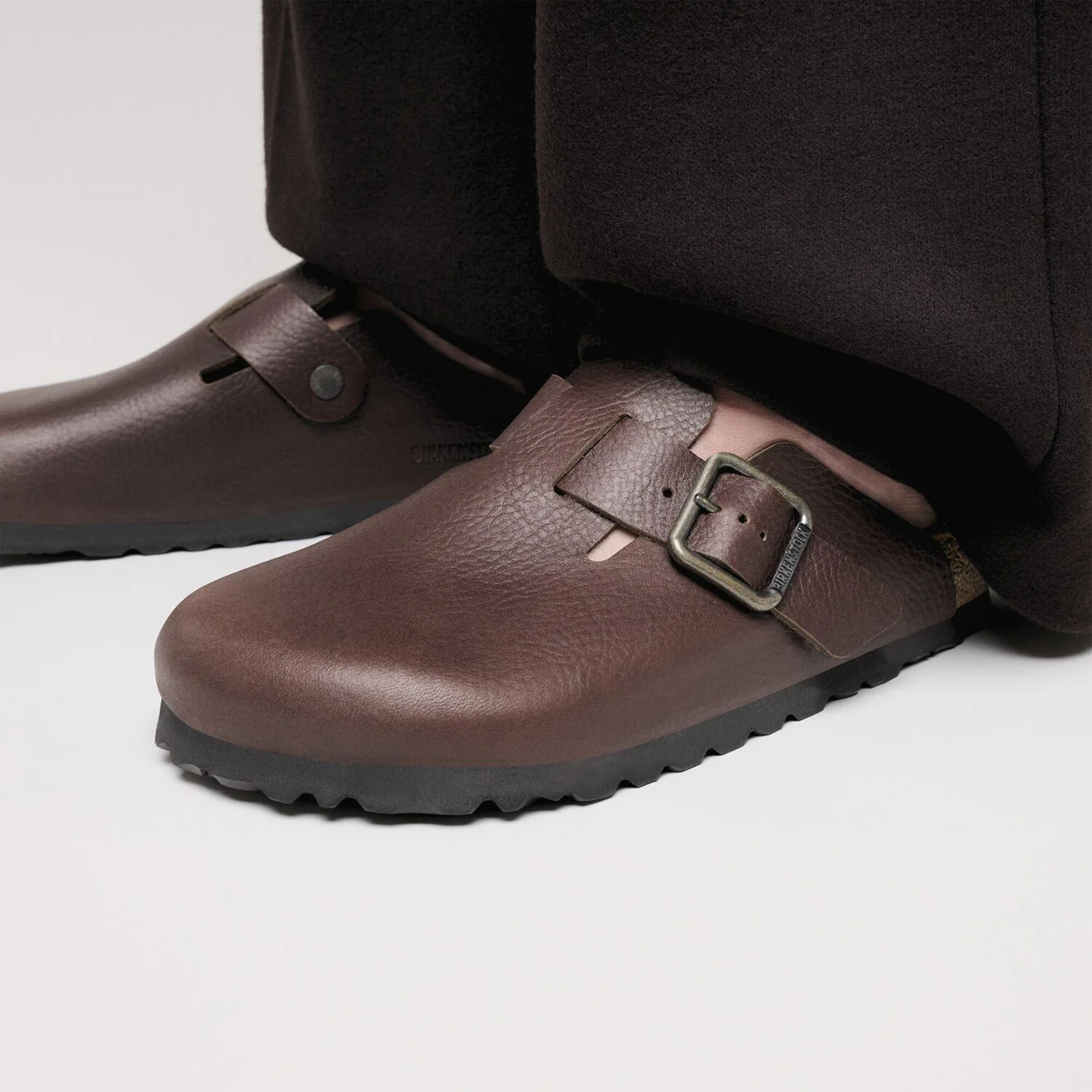 Birkenstock Boston Natural Leather Reg Fit Vintage Wood Roast - Image 6
