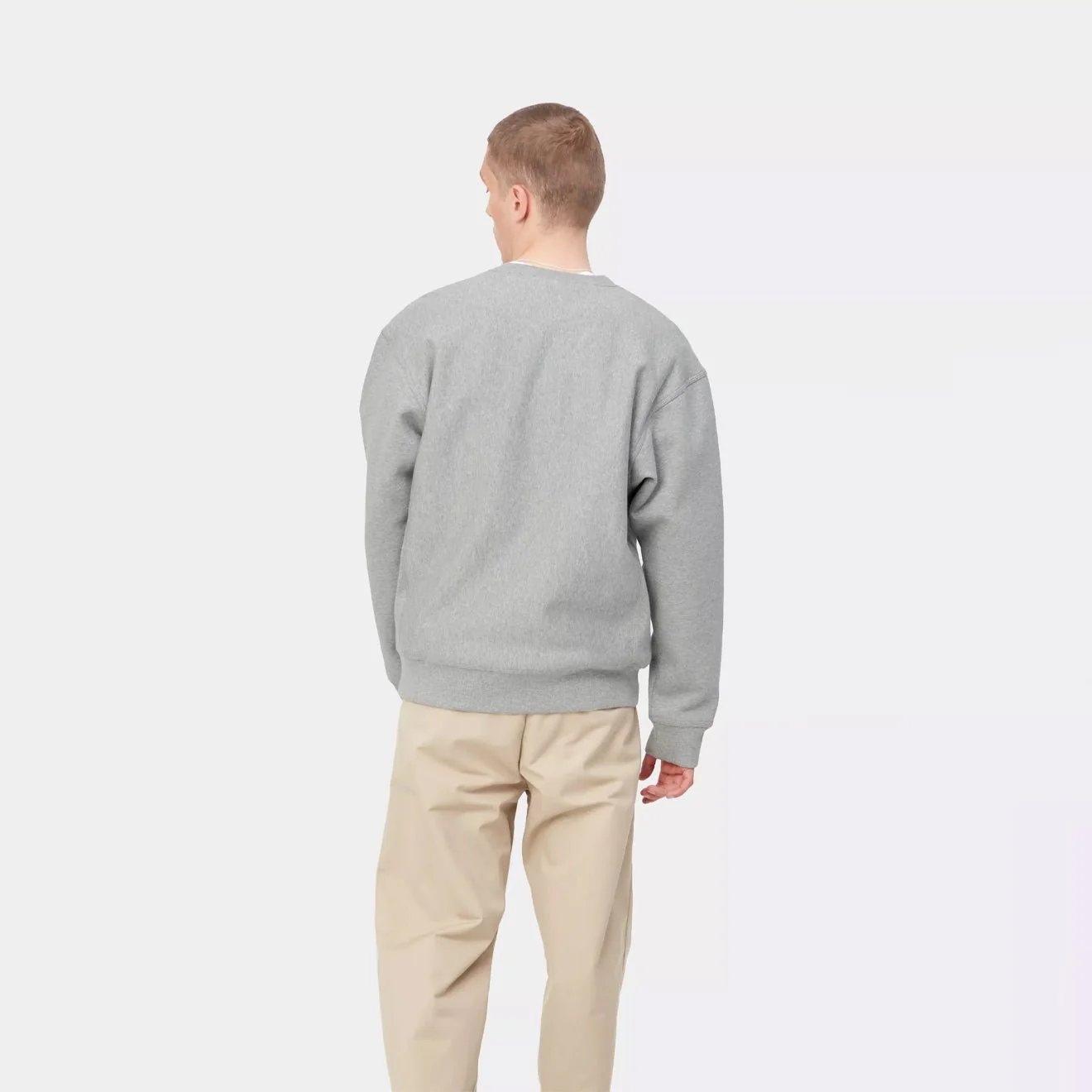 Carhartt WIP American Script Sweat Grey Heather - Image 4