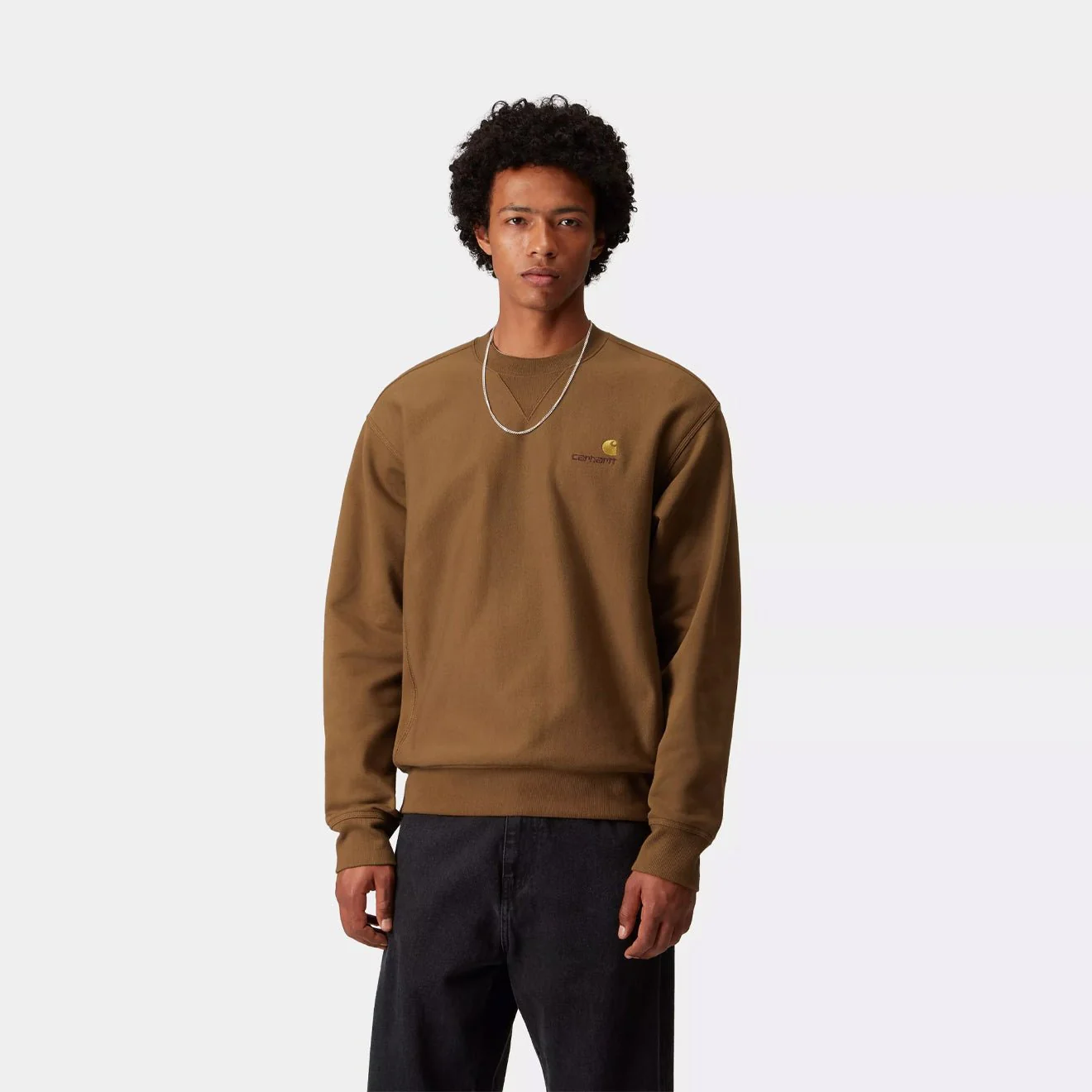 Carhartt WIP American Script Sweat Hamilton Brown - Image 3