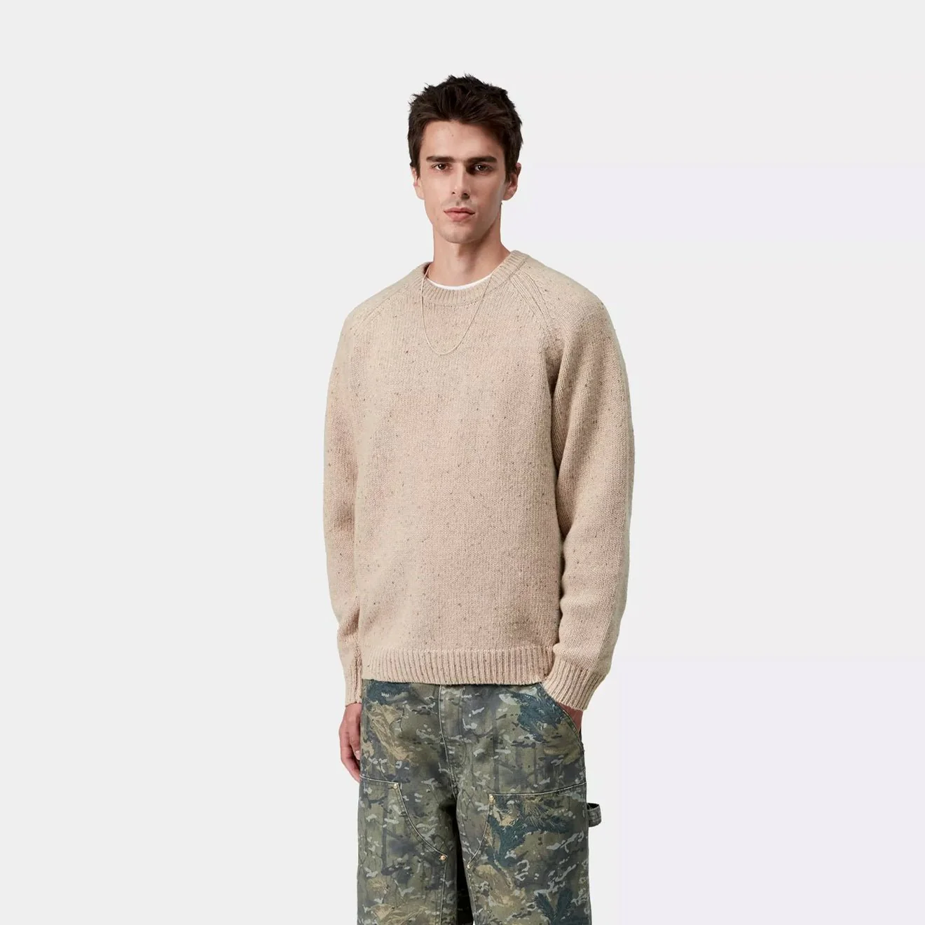 Carhartt WIP Anglistic Sweater Speckled Fleur de Sel - Image 3
