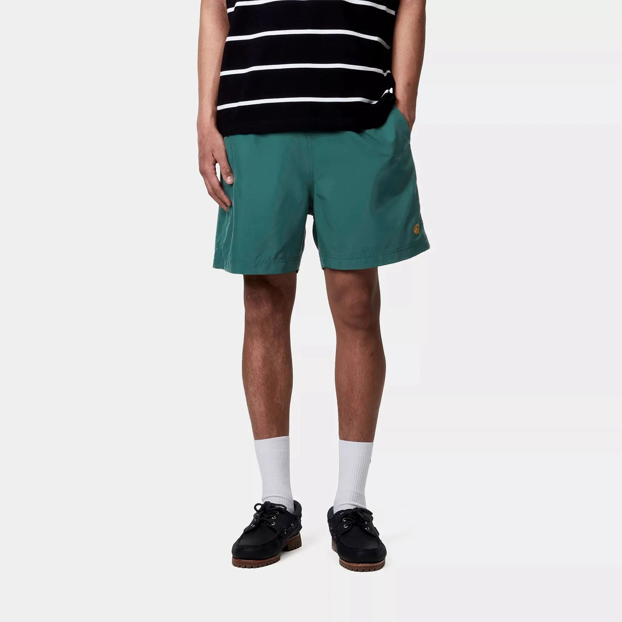 Carhartt WIP Chase Swim Trunks Rainforest / Gold - Image 3