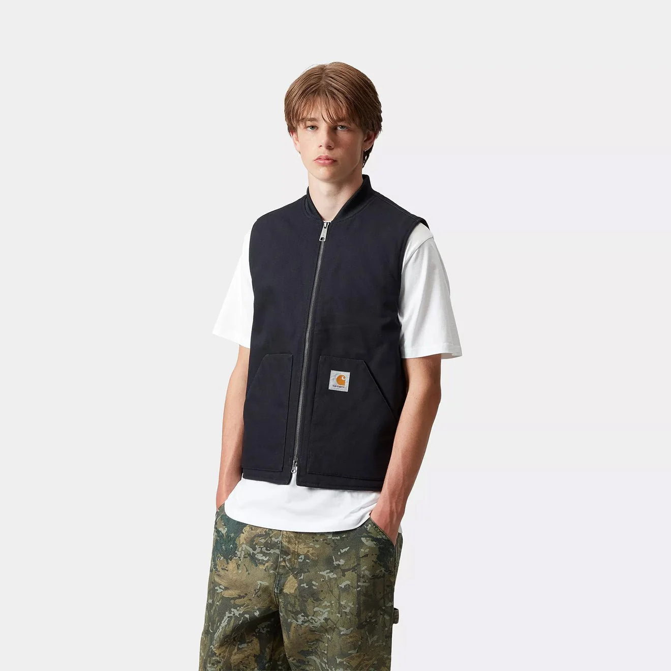 Carhartt WIP Classic Vest Dark Navy Rigid - Image 6
