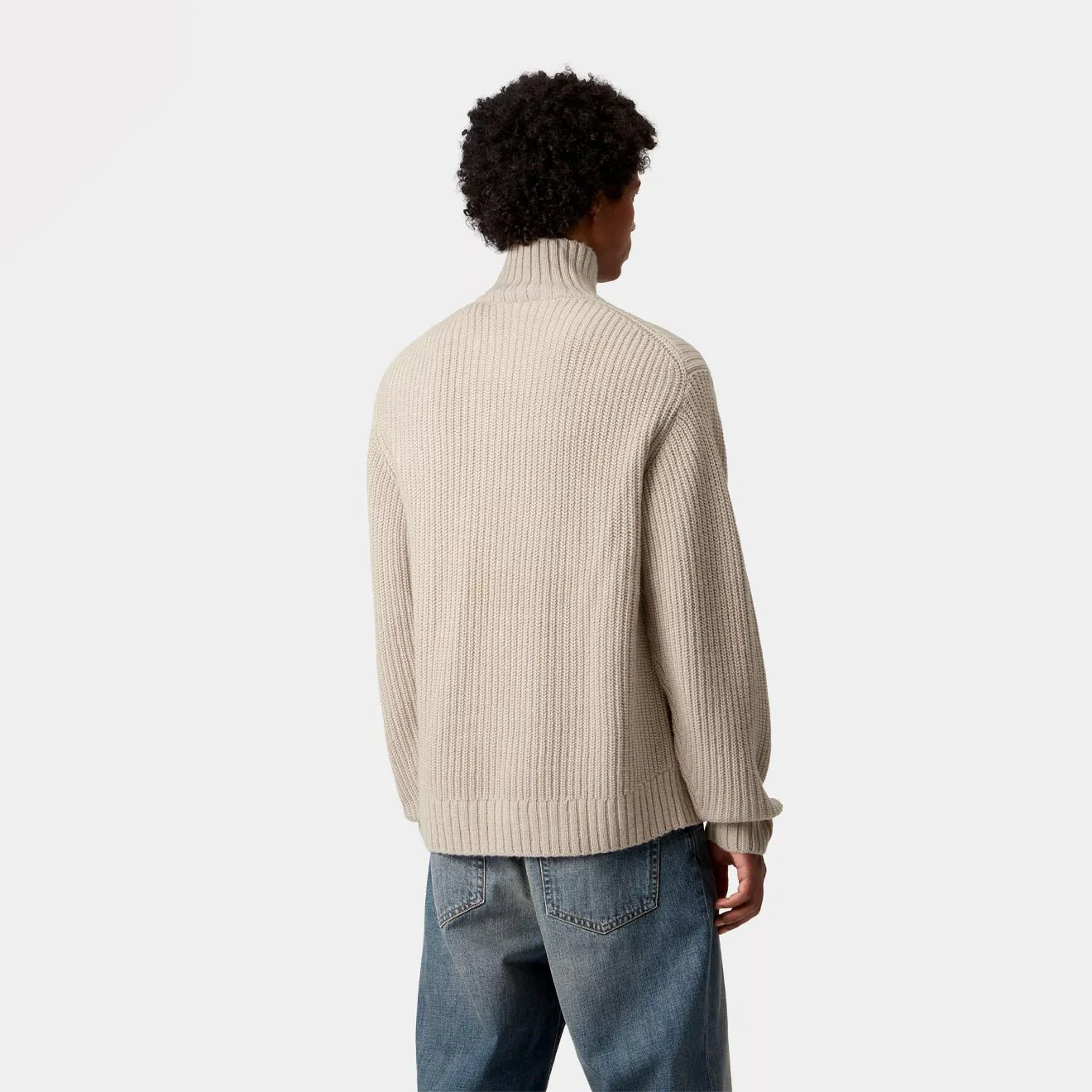 Carhartt WIP Detroit Half Zip Sweater Fleur De Sel - Image 4