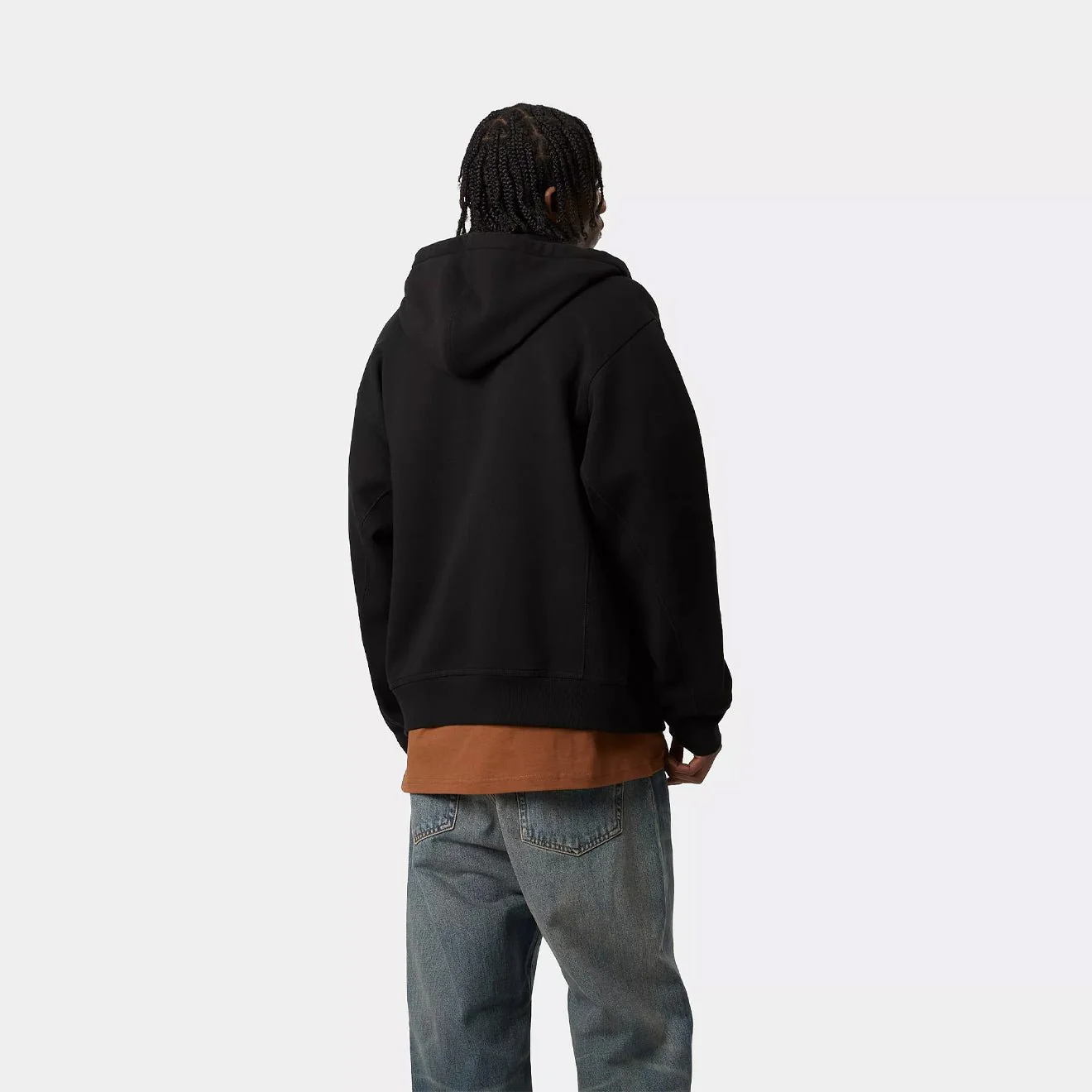 Carhartt WIP Hooded American Script Jacket Black - Image 4