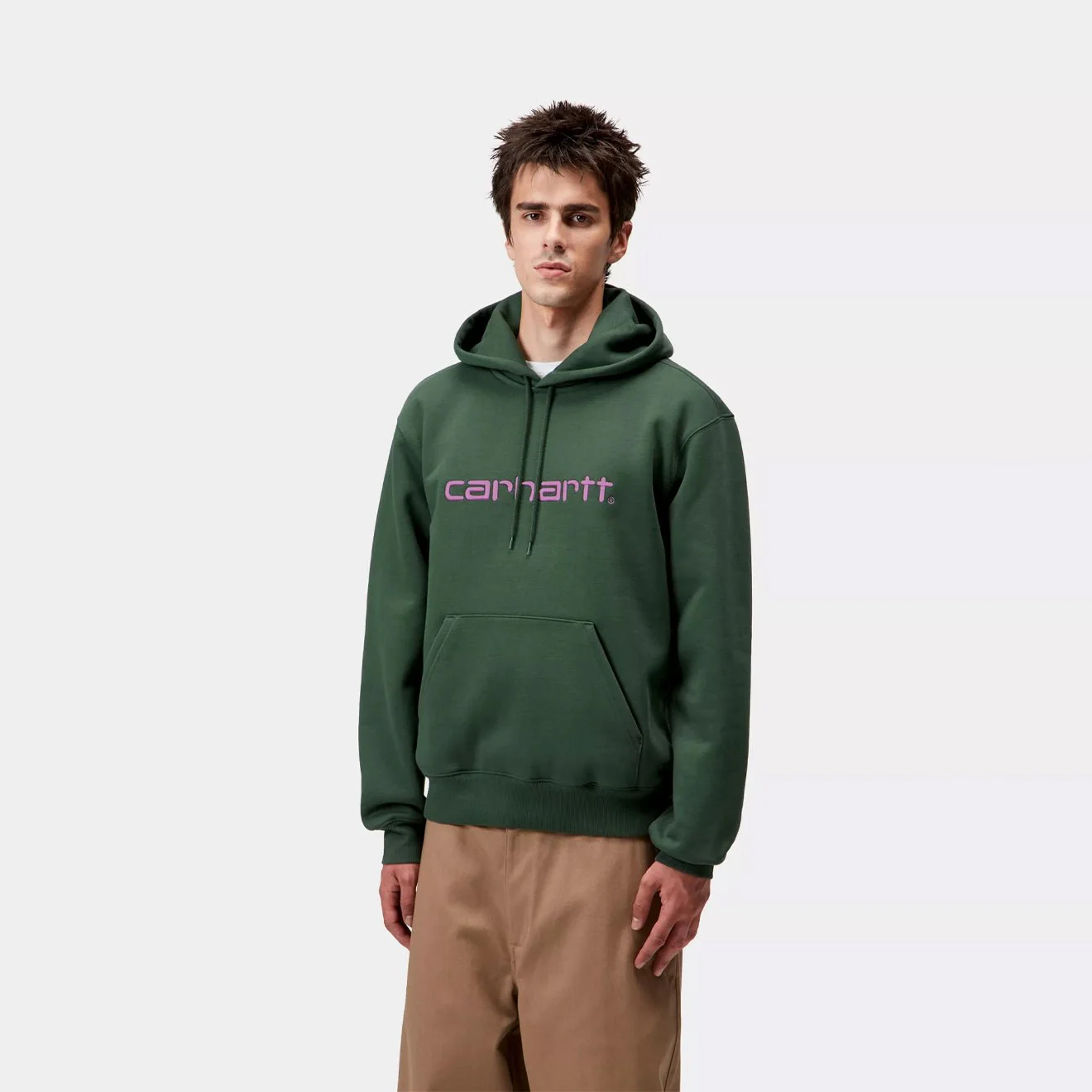 Carhartt WIP Hooded Carhartt Sweat Sycamore Tree / Phlox - Image 3