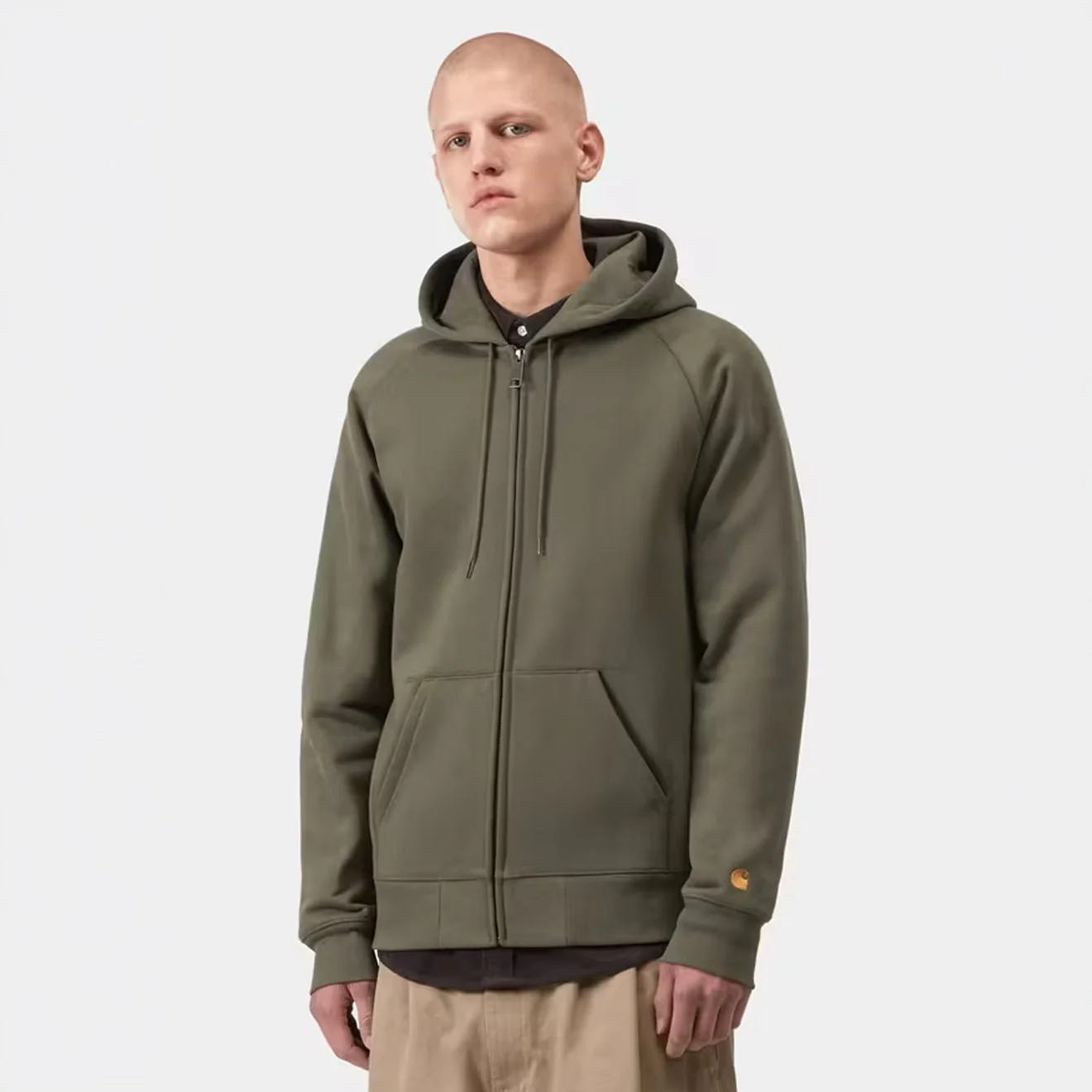 Carhartt WIP Hooded Chase Jacket Leaf / Gold - Image 4