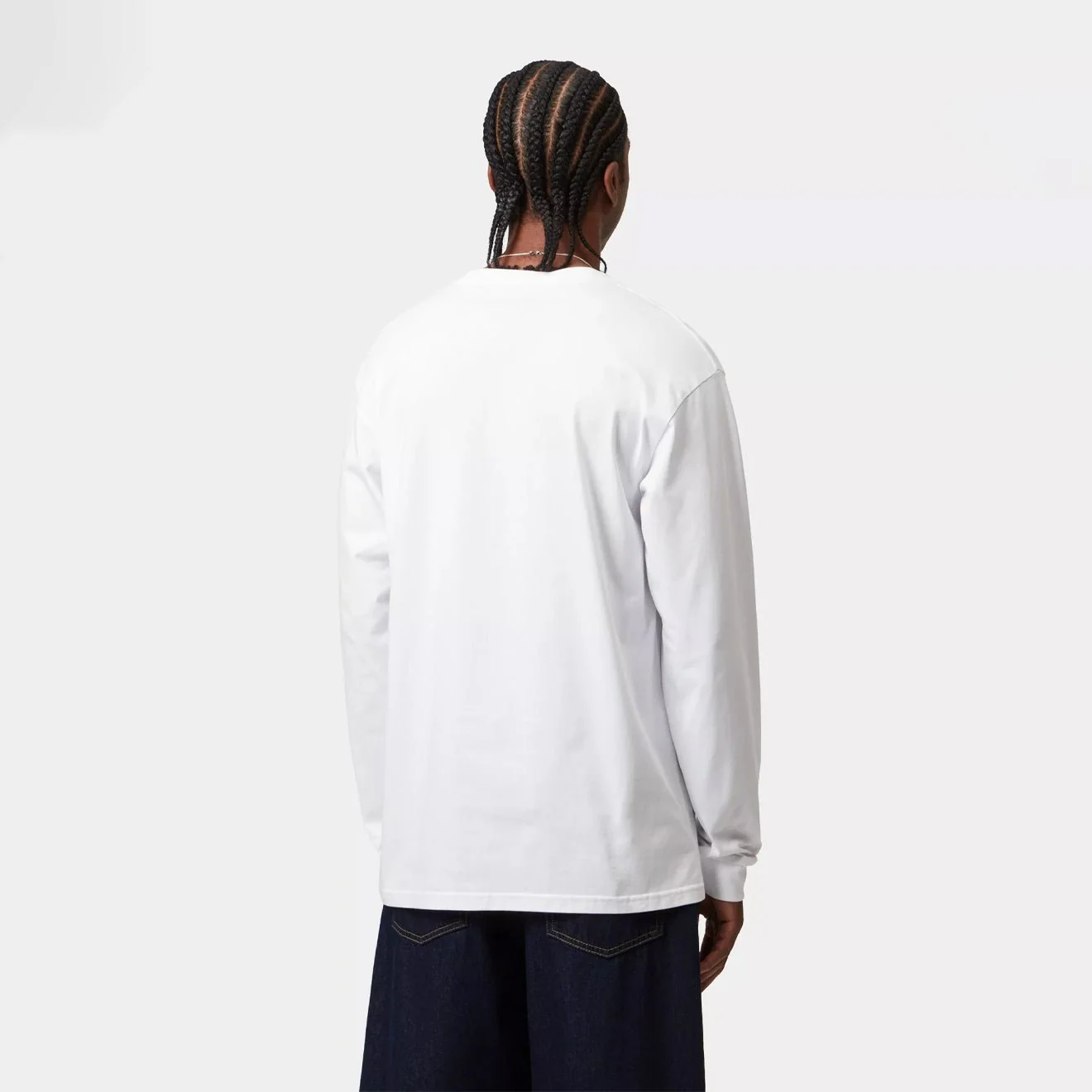 Carhartt WIP L/S Chase T-Shirt White / Gold - Image 3