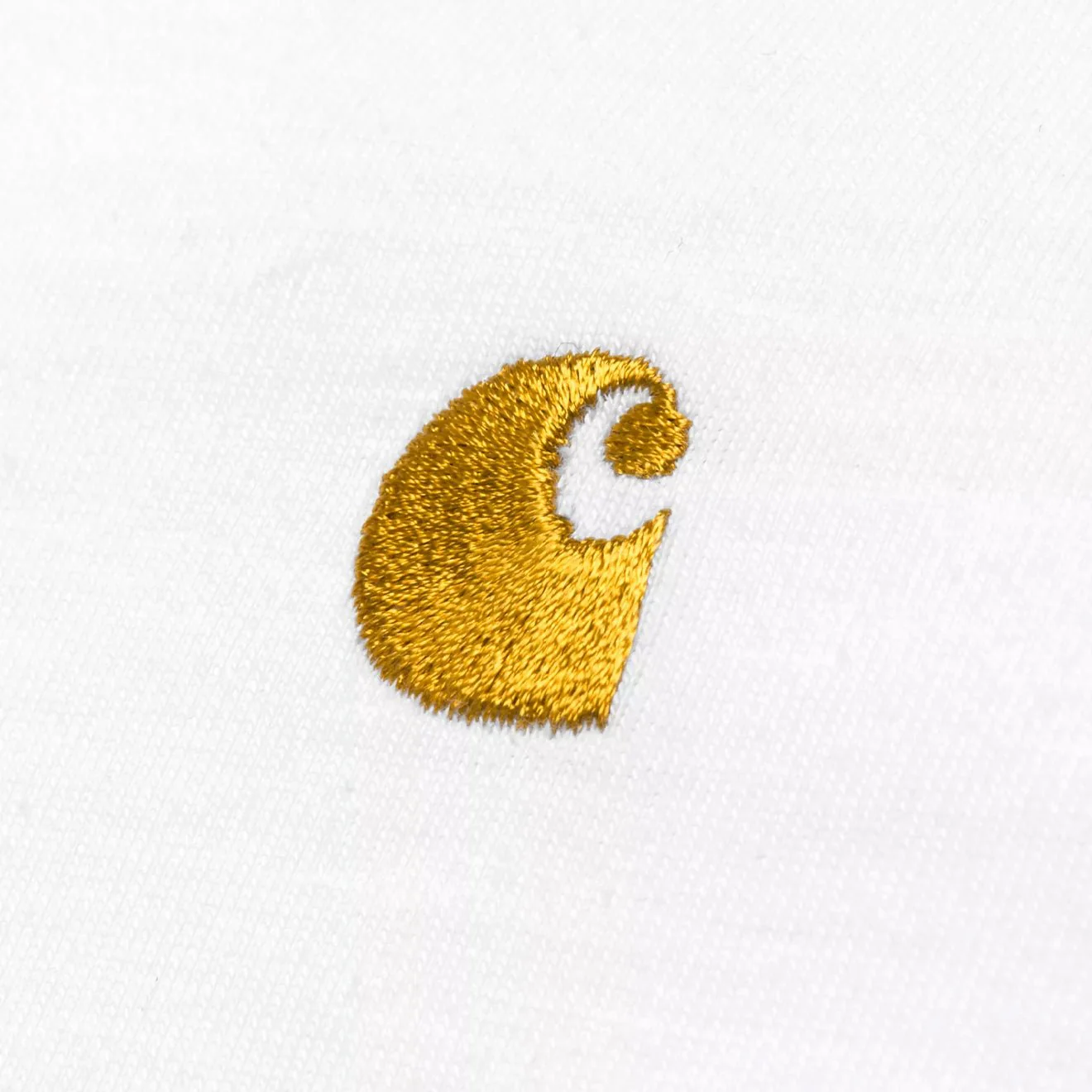 Carhartt WIP L/S Chase T-Shirt White / Gold - Image 6
