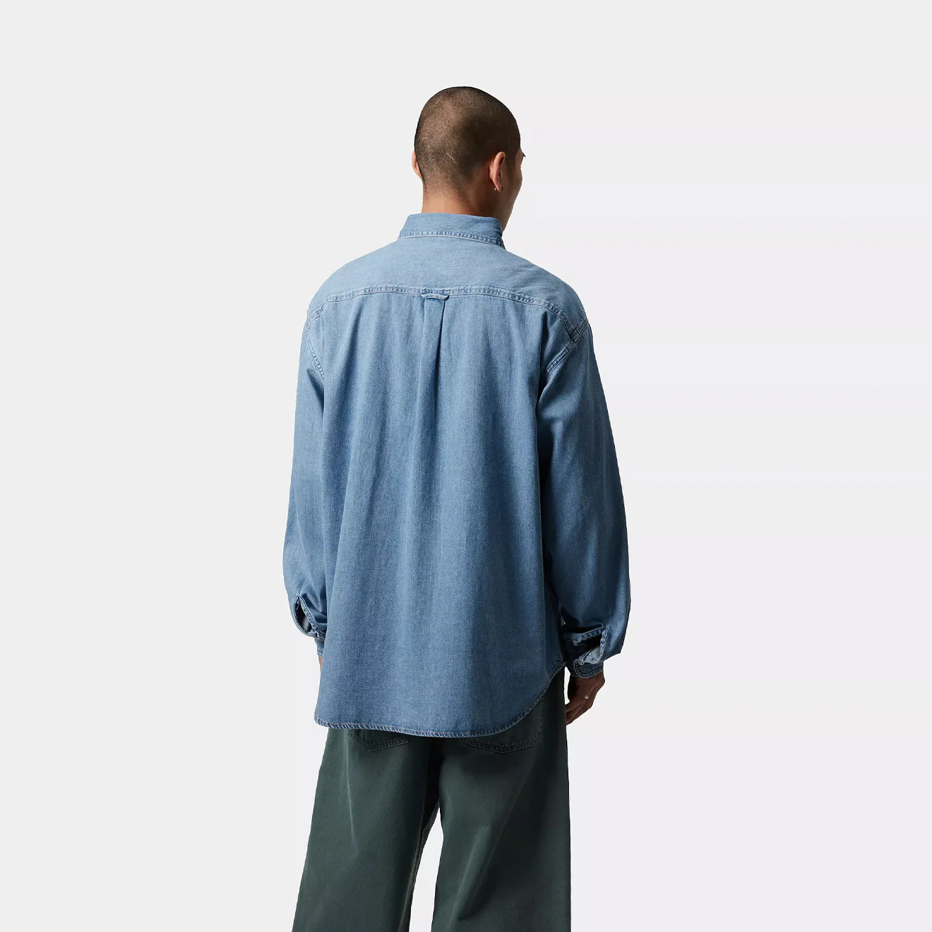 Carhartt WIP L/S Lucas Shirt Blue Bleached - Image 4