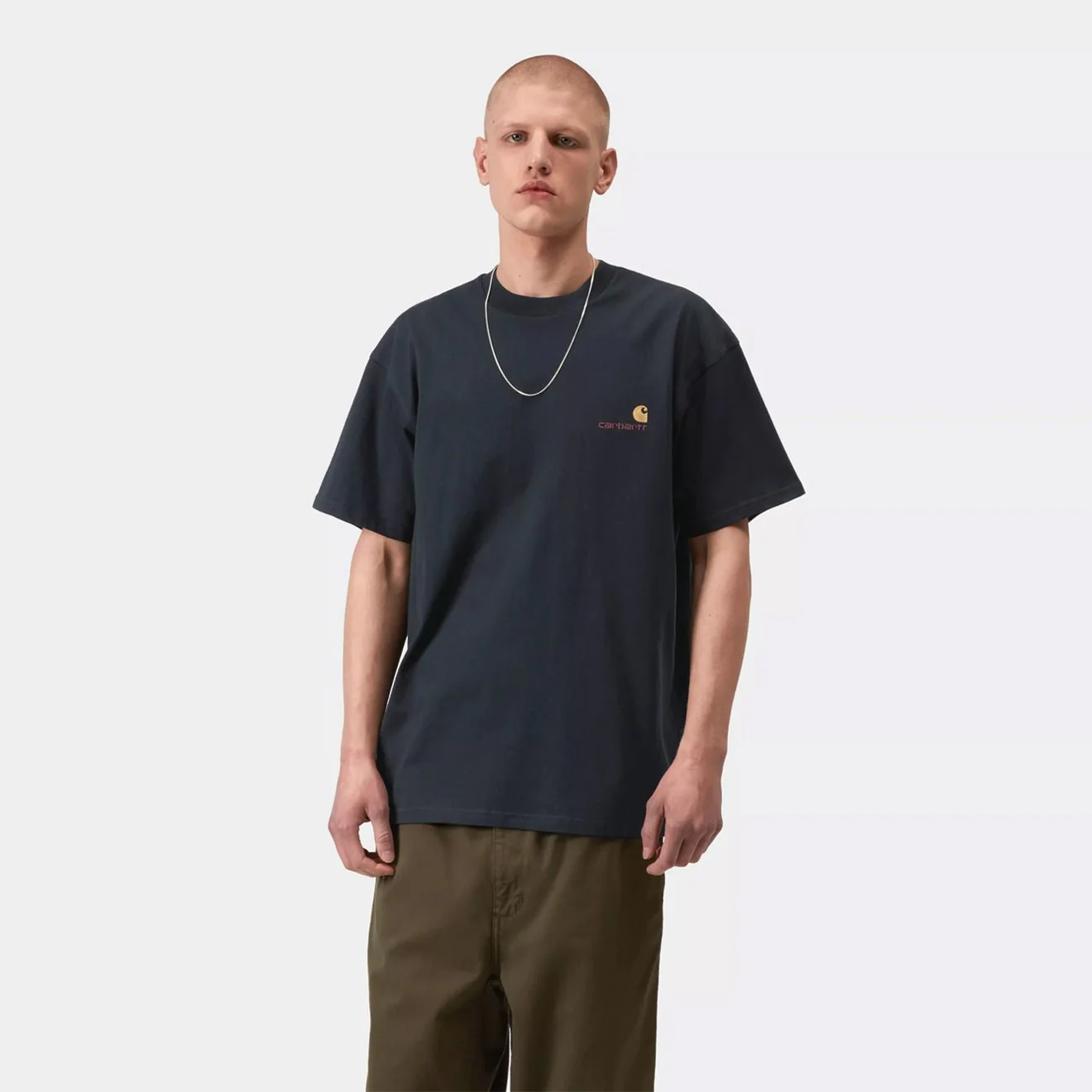 Carhartt WIP S/S American Script T-Shirt Deep Night - Image 3