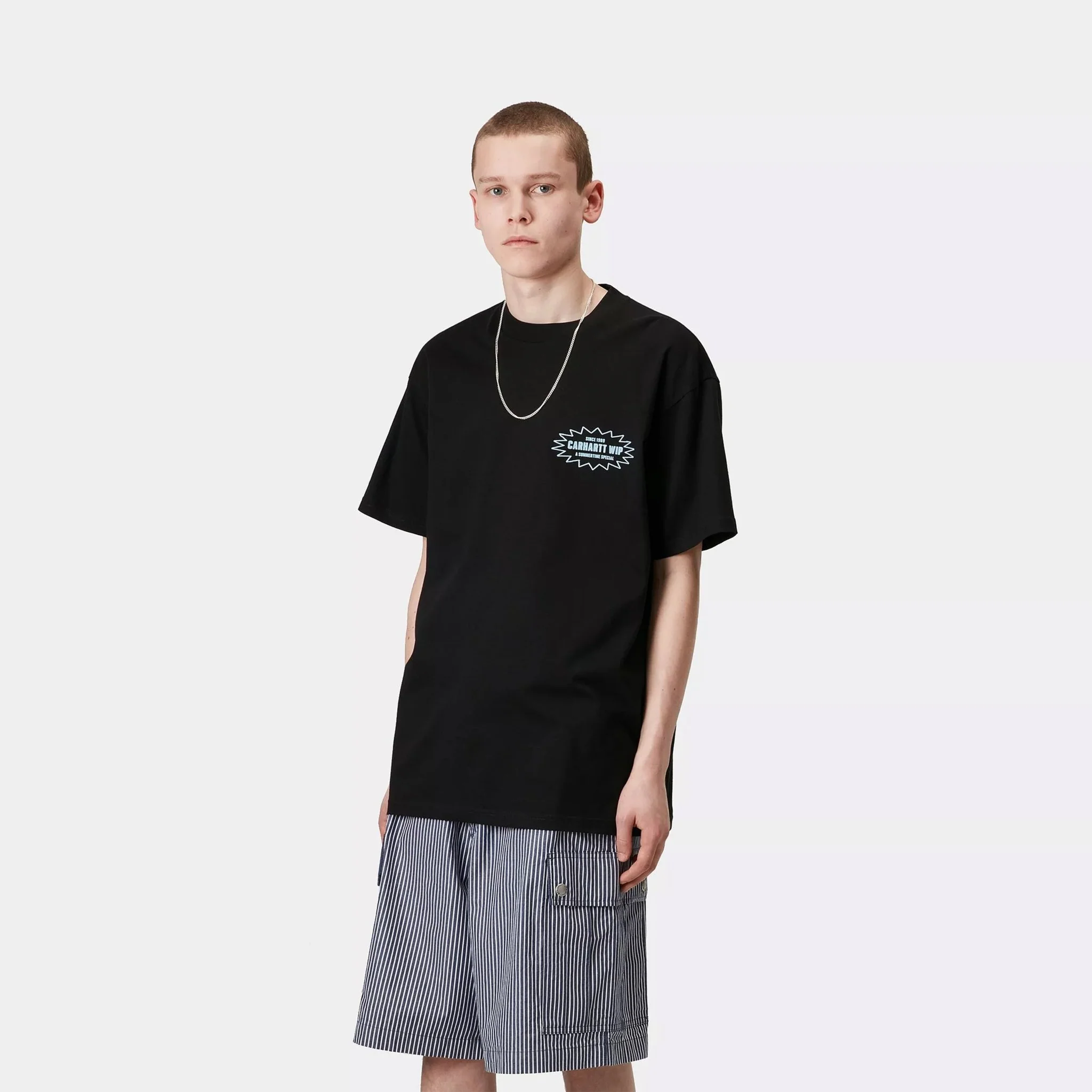 Carhartt WIP S/S Catalogue T-Shirt Black / Bluebird - Image 3