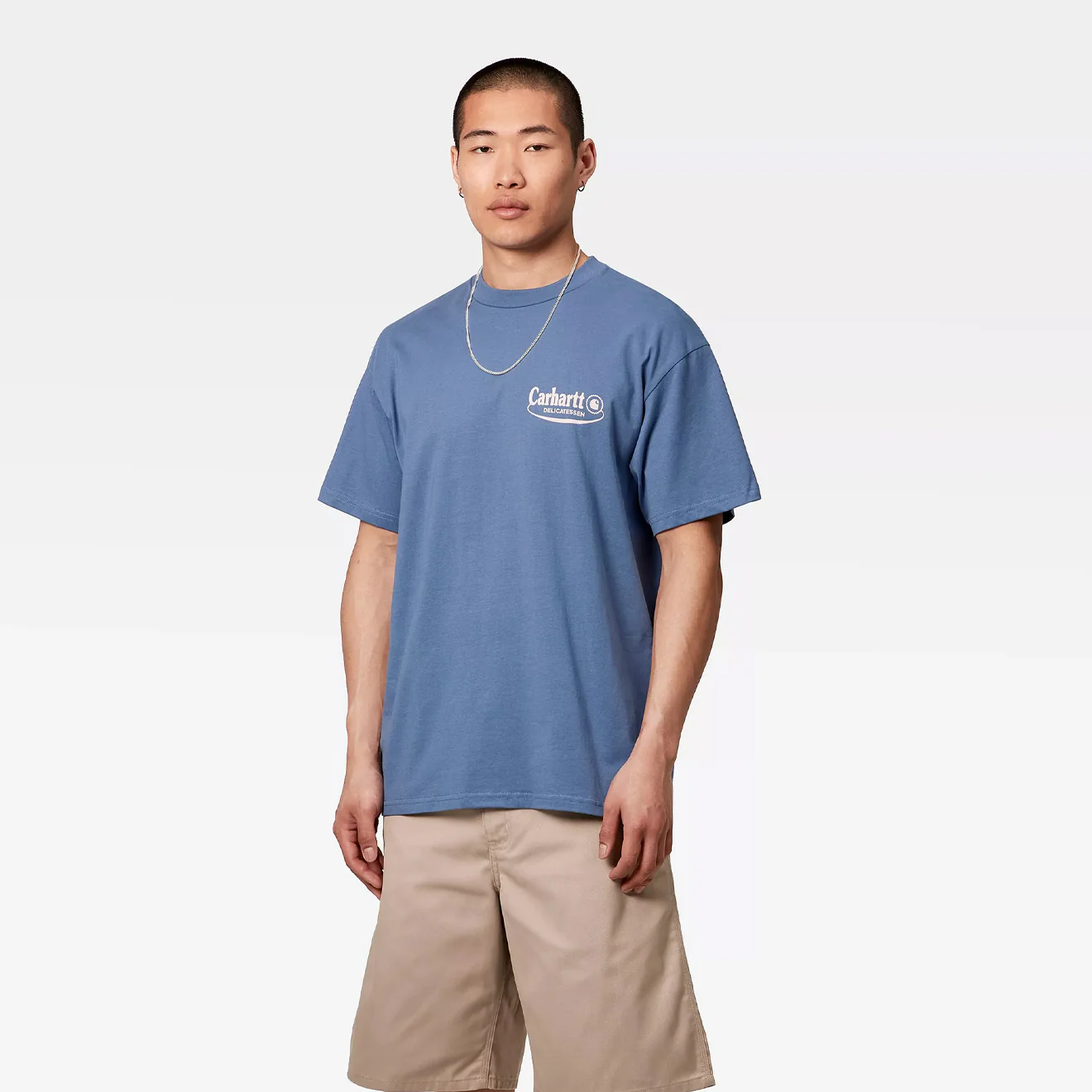 Carhartt WIP S/S Catalogue T-Shirt Blue Iris / Air Pink - Image 3