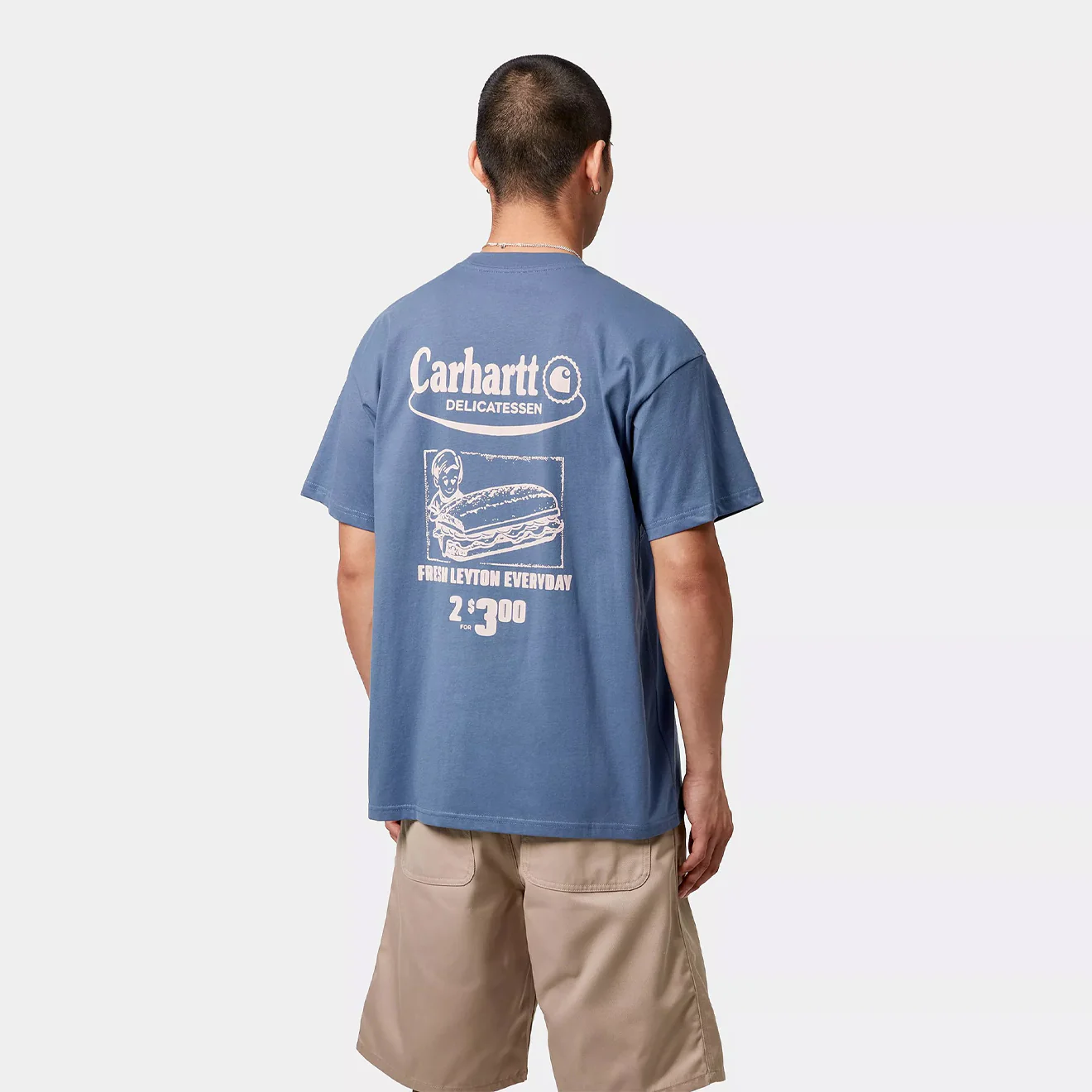Carhartt WIP S/S Catalogue T-Shirt Blue Iris / Air Pink - Image 4