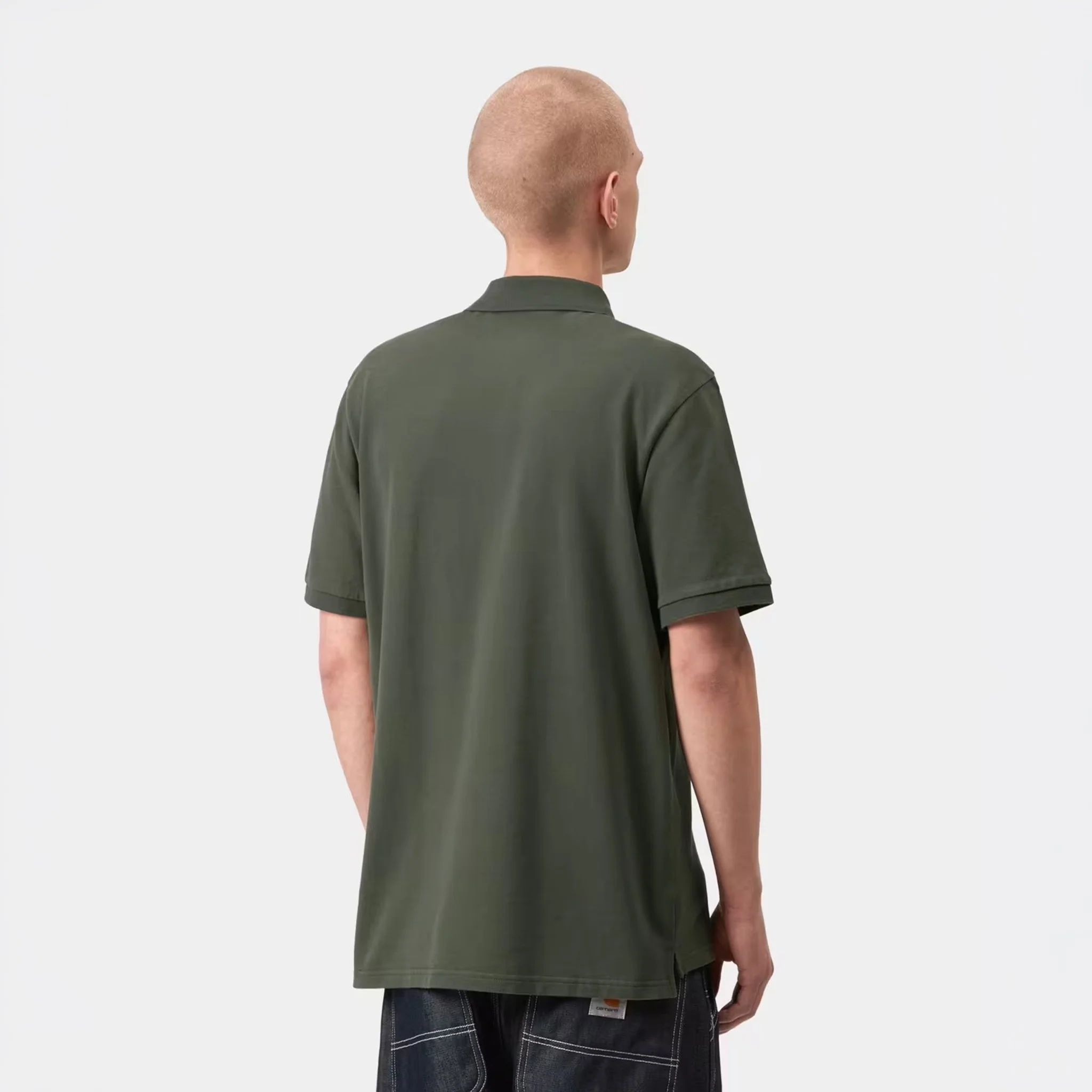 Carhartt WIP S/S Chase Pique Polo Grey Heather / Gold - Image 4