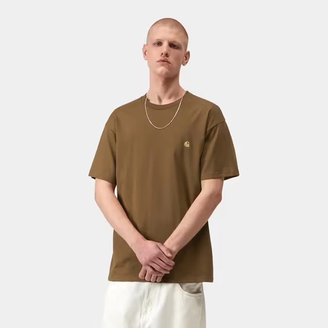 Carhartt WIP S/S Chase T-Shirt Hamilton Brown / Gold - Image 3