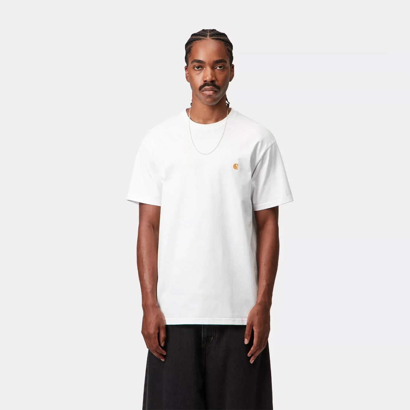 Carhartt WIP S/S Chase T-Shirt White / Gold - Image 3