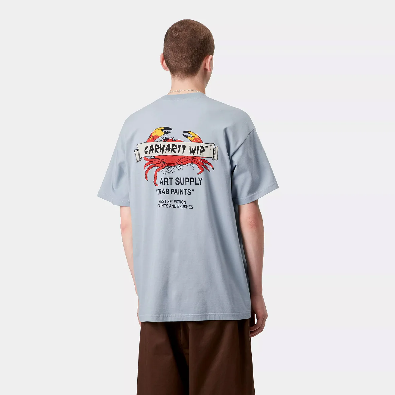 Carhartt WIP S/S Crab Paint T-Shirt Frosted Blue - Image 4