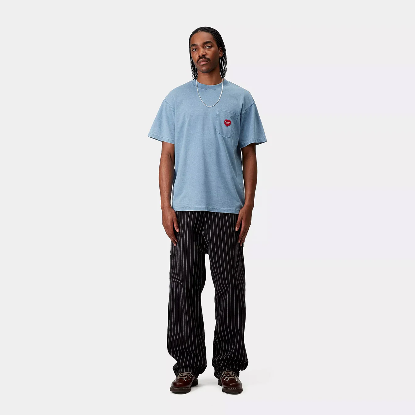 Carhartt WIP S/S Ingo Pocket T-Shirt Light Blue Garment Dyed - Image 3
