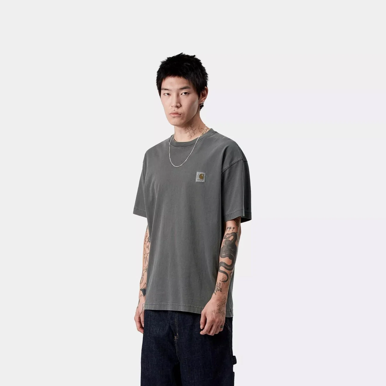 Carhartt WIP S/S Vista T-Shirt Black Garment Dyed - Image 3