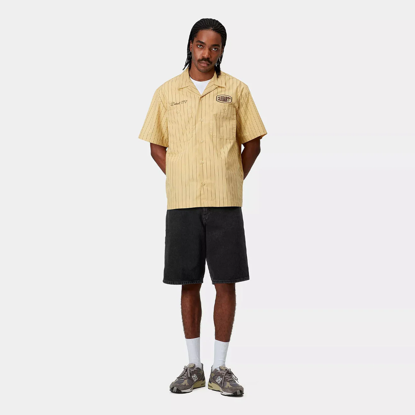Carhartt WIP Single Knee Short Black Stone Washed - Image 3