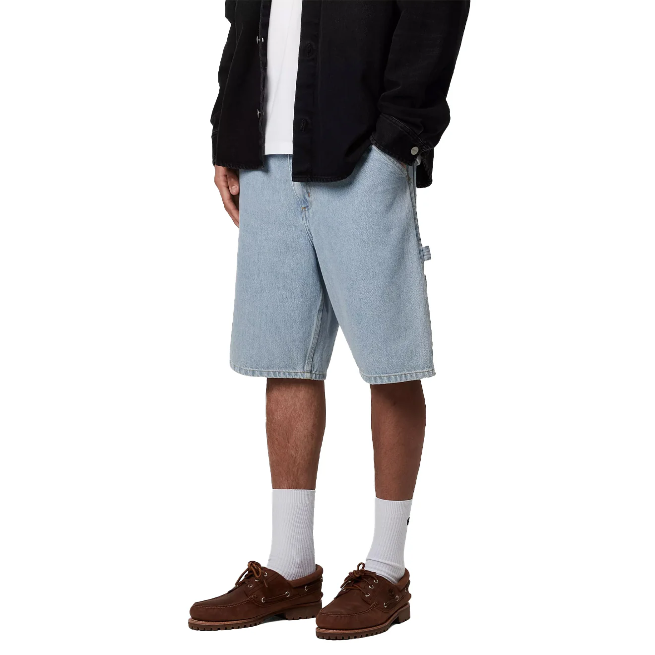 Carhartt WIP Single Knee Short Blue Heavy Stone Bleached - Image 3