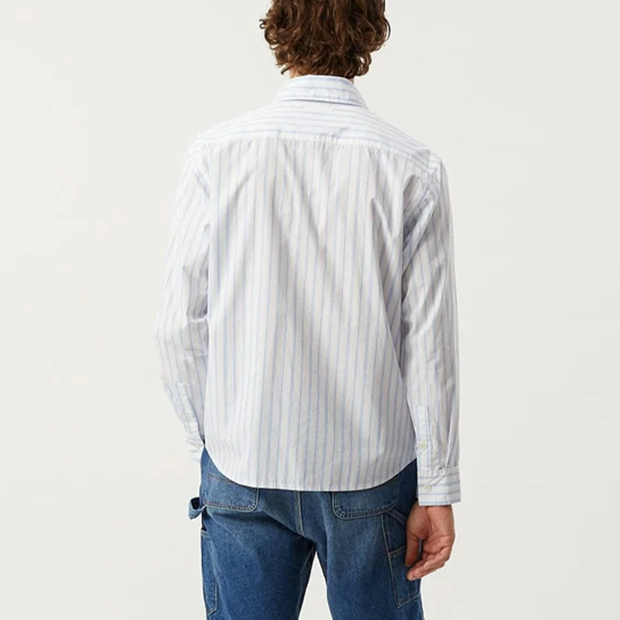 Corridor Berg Stripe L/S Shirt White / Blue - Image 4
