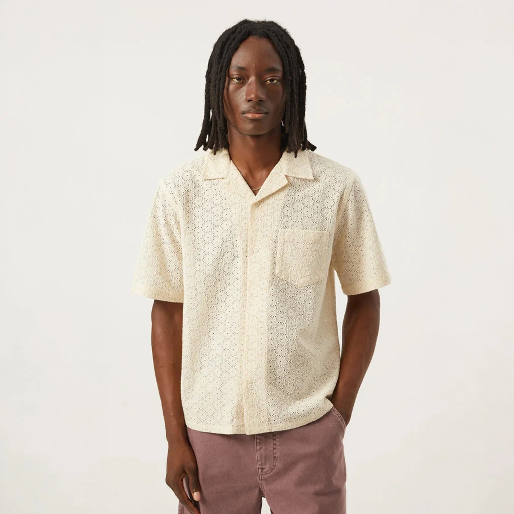 Corridor Floral Eyelet S/S Shirt Natural - Image 2