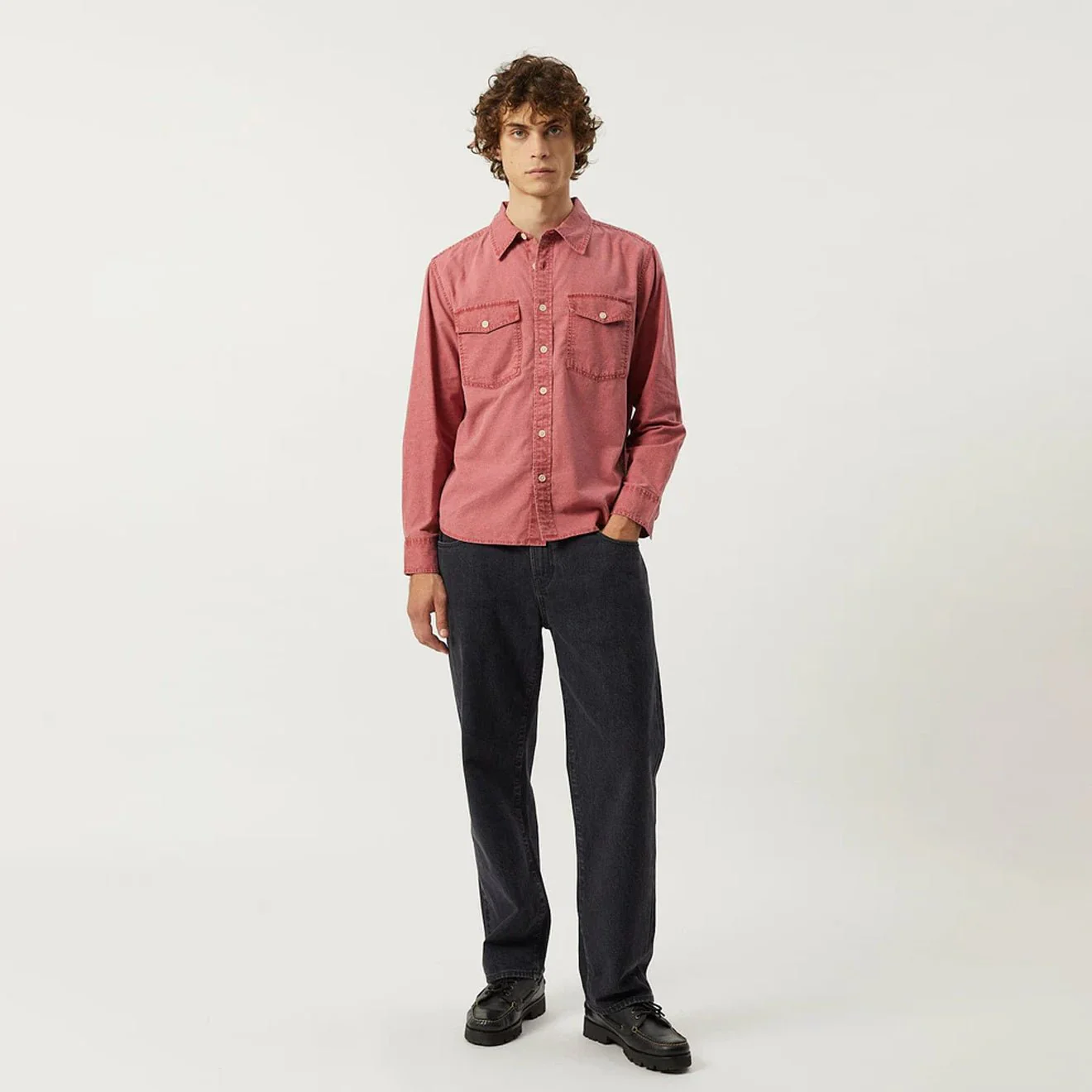 Corridor Pigment Dye Canvas L/S Shirt Red - Image 2