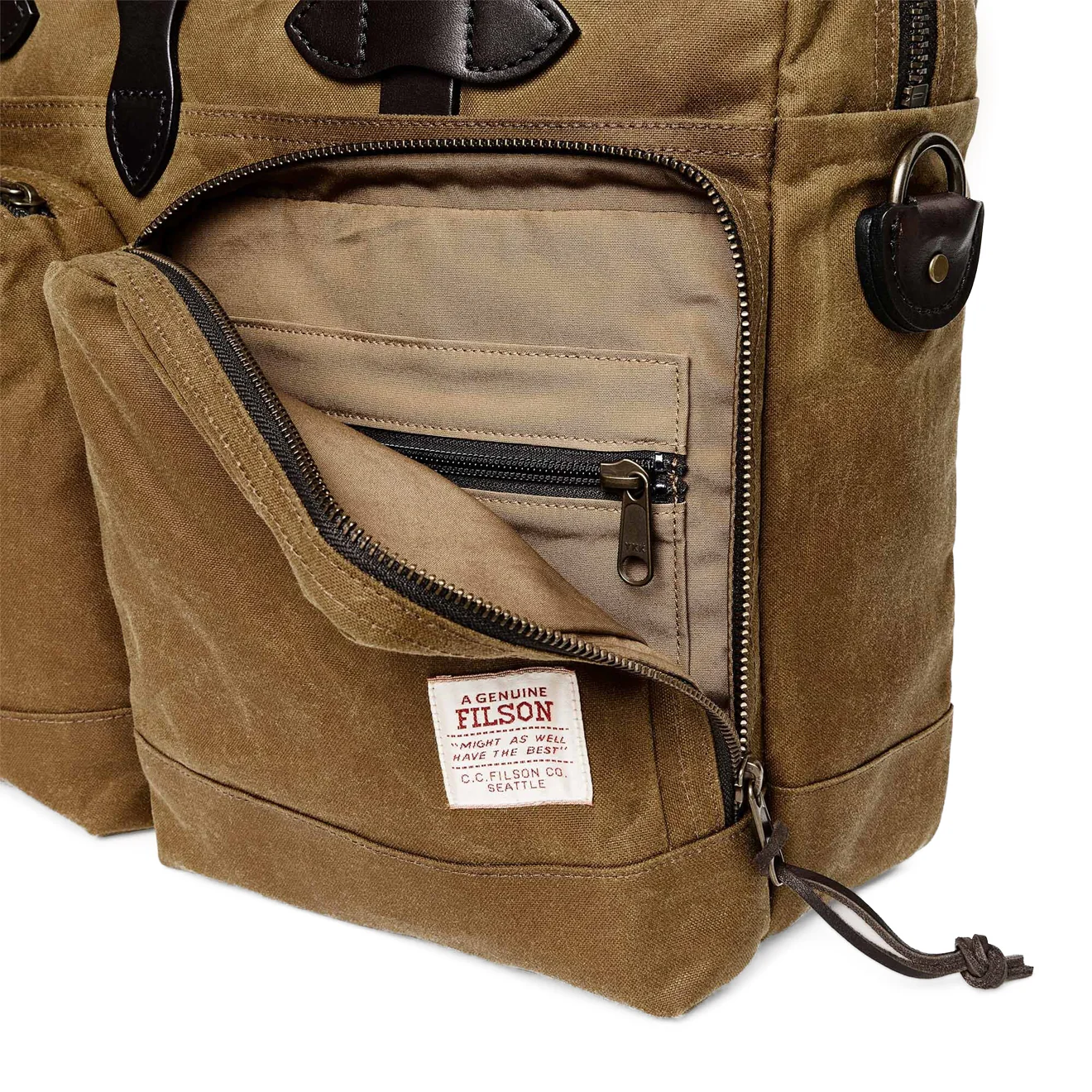 Filson 24 Hour Tin Briefcase Dark Tan - Image 7