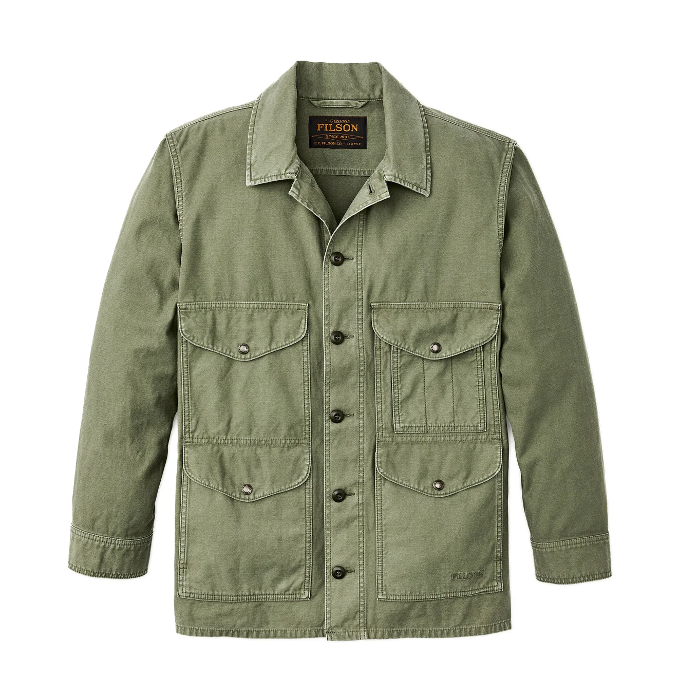 Filson Field Cruiser Jacket Reverse Sateen Washed Fatigue Green