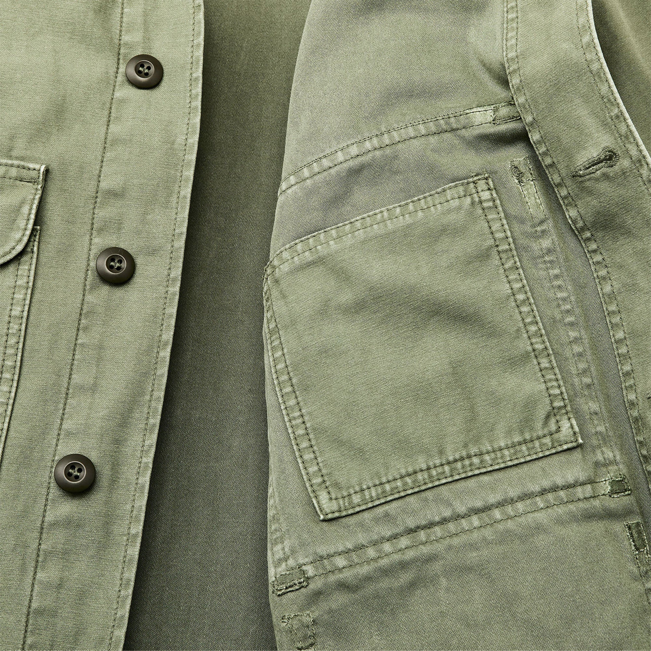 Filson Field Cruiser Jacket Reverse Sateen Washed Fatigue Green - Image 4